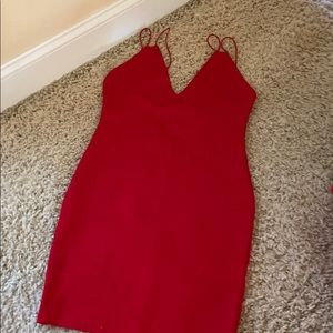 Red body-con dress